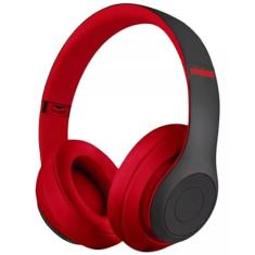 Fone De Ouvido Headphone Bluetooth 5.0 Bateria Longa Duração Sem Fio Extra Bass Dobrável Para Treino, Academia, Trabalho (Vermelho)