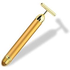 Massageador Facial Elétrico Gold 24k Harmonização Lifting Anti Rugas Preventivo ao Envelhecimento da Pele Estimulando Colágeno Prova D'Água