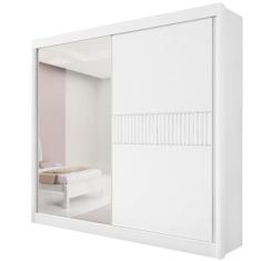 Guarda Roupa 2 portas Ripado Mdf Branco