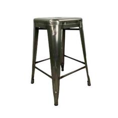 Banqueta Tolix Média - Natural Envernizada