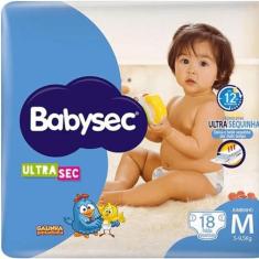 Fralda Babysec Ultrasec Jumbinho Galinha Pintadinha M com 18 unidades