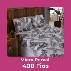 Jogo de Lençol Queen 3 Peças Estampado Micropercal 400 Fios Confort - 