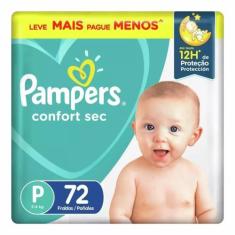 Fralda Pampers Confort Sec P com 72 unidades