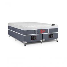 Cama Box + Colchão Castor Queen Plush Light Stress One Face Pocket 158x198x61cm