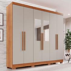 Guarda-roupa Casal com Espelho 6 Portas 2 Gavetas França - Espresso Mó