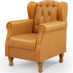 Poltrona Decorativa Para Sala De Estar Yara P02 Couríssimo Whisky - Lyam Decor