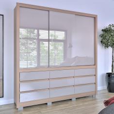 Guarda-Roupa Bartira Arezzo com 3 Portas e 9 Gavetas Externas - 207,4cm de largura