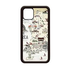 Capa com mapa da Coreia do Sul para iPhone 12 Pro Max para Apple Mini Mobile Case Shell