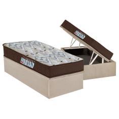 Cama Box Baú Solteiro: Colchão Espuma D45 Ortobom  / EP ISO 150 Mega Firme + Base CRC Suede Clean(88x188)