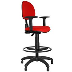Cadeira Caixa Ergonômica NR17 Jserrano Vermelho com Braço Regulável - ULTRA Móveis
