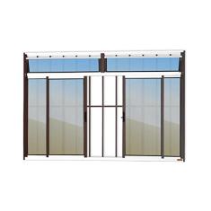 Janela Plus 4 Folhas com Bandeira e Grade Vidro Reflex 100cm x 150cm Brimak Mix Corten