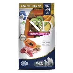 Ração N&D Tropical Selection Para Cães Adultos Medium/Maxi Cordeiro Leve 12kg e Pague 10kg
