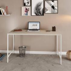 Escrivaninha Estilo Industrial 135cm Active Yescasa Snow / Est.Branca