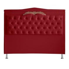 Cabeceira De Cama Box Helena King 195 Cm Capitonê Retro Botão Encapados Suede Vermelho Eli Móveis