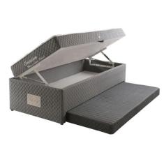 Cama Baú c/Auxiliar Conjugado Solteiro: Colchão Molas Bonnel MH1443 Ev