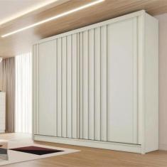 Guarda Roupa Solteiro Ripado 2 Portas 4 Gavetas - Galati-Off White - M