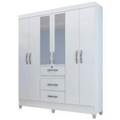 Guarda Roupa Casal Itatiba 6 Portas Branco - Moval, Branco, 98 Kg