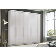 Guarda Roupa 8 Portas e 4 Gavetas c/ Pés Master New 8.4 Branco - Santo