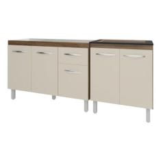 Armário Cozinha Gabinete Pia De 120 Cm Aline E Balcão Fran Para Cookto