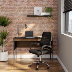 Cadeira de Escritório Secretária Giratória Logic Preta - Mobly