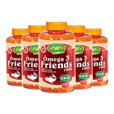 Kit 5 Ômega 3 Friends 1200mg óleo de Peixe 280 cápsulas Unilife