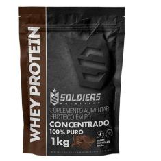 Whey Protein Concentrado 1kg - Chocolate Belga - Importado - Soldiers 