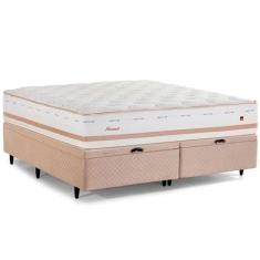 Cama Baú Queen Herval Irland, Molas Maxspring, 79x158x198 cm