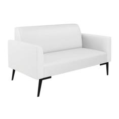Sofá Namoradeira Pés Villach Marisa material sintético - DRossi, Branc