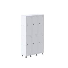 Guarda Volume Roupeiro 6 Portas Aço GRP 503/6 Pandin Móveis Branco
