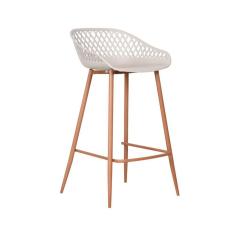 Banqueta Polipropileno e Aço Mônaco Média Fratini Nude