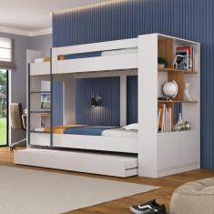 Treliche com Estante 2 Portas 6 Nichos Branco/Nogal