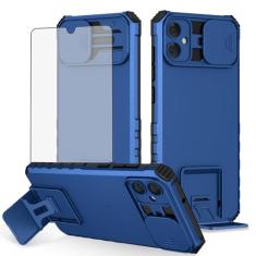 Asuwish Capa de telefone para Samsung Galaxy A05 com protetor de tela de vidro temperado e suporte para câmera deslizante suporte fino protetor móvel rígido híbrido acessórios para celular Ao5 A 05