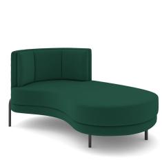 Sofá Chaise Longue Living Lucca Direito D02 Veludo Verde C-303