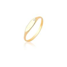 Anel Feminino Tradicional Mindinho Com Pedra Ouro 18k A326 - MAEHLER J