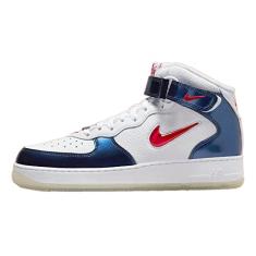 Nike Tênis masculino Air Force 1 Mid Qs, White University Red Midnight, 47