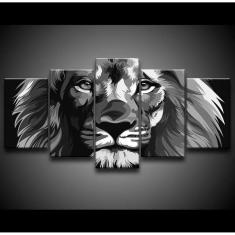 Quadro Decorativo 129x63 Sala Escritório Leão Luxo - P 1