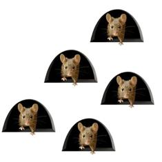 MOOKEENONE 5X Wall Stickers Realistic Wallpaper 3D Mouse Sticker Mouse in A Hole