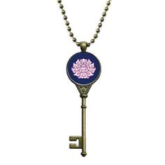 DIYthinker Colar com pingente de flor de flor de lótus rosa bandeja enfeitada corrente