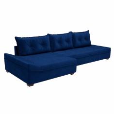 Sofá de Canto Guarapari Veludo Azul