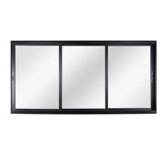 Janela Veneziana de Aluminio de Correr 100x100cm 3 Folhas Topsul Esquadrisul Preto