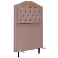 Cabeceira Cama Box Solteiro 90cm Imperial Veludo J02 Rosê - Mpozenato