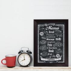 Quadro Decorativo com Moldura Preta Menu 22x32cm - Quartinhos