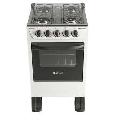 Fogão de Piso 4 Bocas Sirius New Mesa Inox Acendimento Manual Branco - Braslar