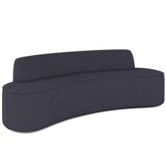 Sofá 3 Lugares Curvo Sala de Estar Living Cancún D02 Linho Chumbo 210 cm D-465 - Lyam Decor