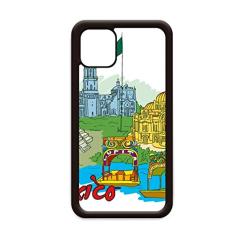 Bandeira da cultura do México com famosos pontos turísticos grafite para iPhone 12 Pro Max capa para Apple Mini Mobile Case Shell