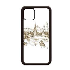 Capa River Bridge Landmark Sketch para iPhone 11 Pro Max para Apple Mobile Case