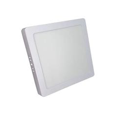 Painel Plafon LED 12w Quadrado Luminaria Sobrepor Branca Luz Quente