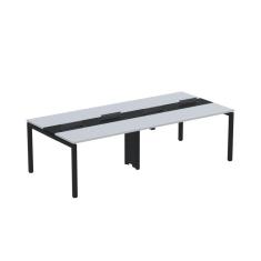 Mesa de Plataforma Dupla para 4 Pessoas Corporativa 130X120/4P PDC13/12/4P Cinza/Preto