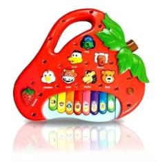 Teclado Musical Piano Teclado Infantil Bichos Musical (Moranguinho) - 