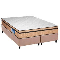 Cama Box Queen: Colchão Espuma D45 Plumatex Selectus + Base CRC Suede 